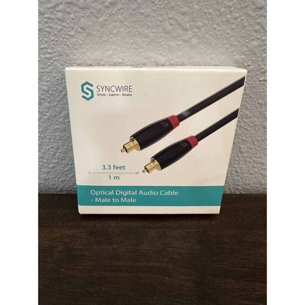 Syncwire 3.5mm Optical Digital Audio Cable Male-to-Male 1m (3.3ft) – New in Box
